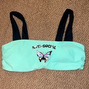 “anti-social” butterfly bikini top 🦋
